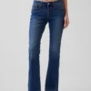 Jeans taille basse, long et ajusté
