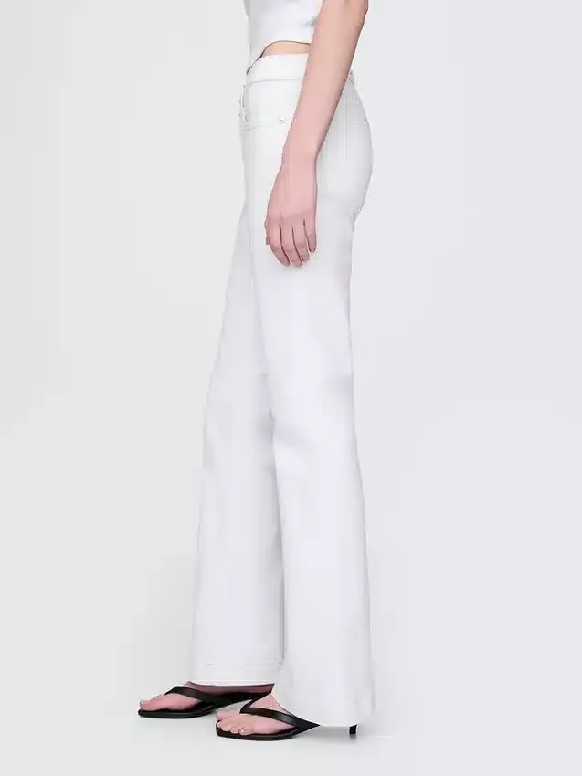 Jeans taille basse, long et ajusté