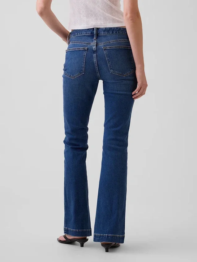 Jeans taille basse, long et ajusté