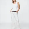 Jeans taille basse, long et ajusté