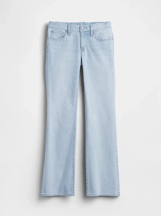 Jeans taille basse, long et ajusté