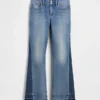 Jeans taille basse, long et ajusté