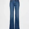 Jeans taille basse, long et ajusté