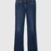 Jeans taille basse, long et ajusté