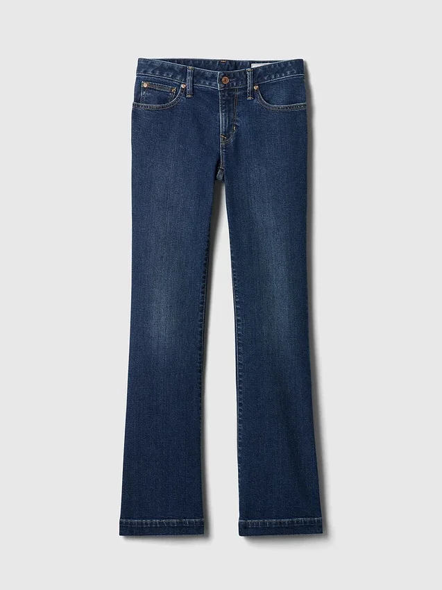 Jeans taille basse, long et ajusté