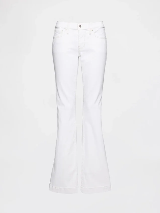 Jeans taille basse, long et ajusté