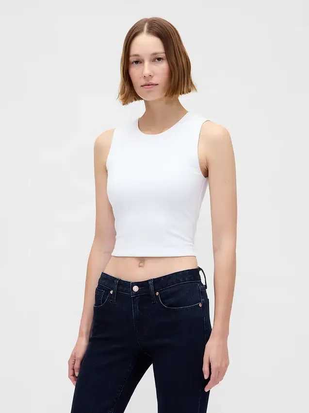 Jeans taille basse, long et ajusté