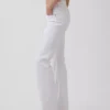 Jeans taille basse, long et ajusté, à lacets