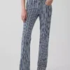 Jeans à taille basse, long et ajusté, à rayures