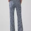 Jeans à taille basse, long et ajusté, à rayures