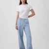 Jeans à taille basse, ultra-doux, ample et rayé, style années 90