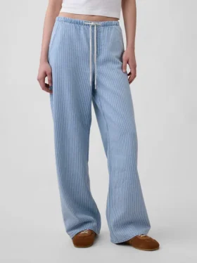Jeans à taille basse, ultra-doux, ample et rayé, style années 90