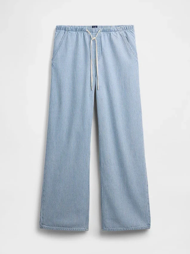 Jeans à taille basse, ultra-doux, ample et rayé, style années 90