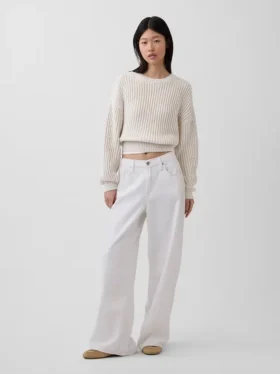 Jeans taille basse ultra-doux et très ample