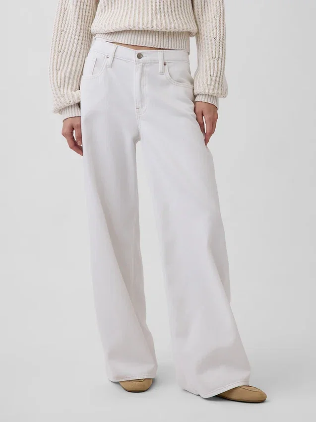 Jeans taille basse ultra-doux et très ample