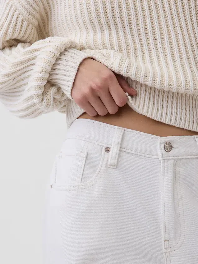 Jeans taille basse ultra-doux et très ample