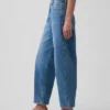Jeans taille haute court à coupe large