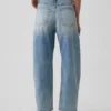 Jeans taille haute court à coupe large