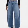 Jeans taille haute en forme de fer à cheval