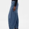 Jeans taille haute en forme de fer à cheval