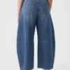 Jeans taille haute en forme de fer à cheval