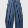Jeans taille haute en forme de fer à cheval