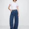 Jeans taille haute en maille, coupe « Horseshoe »