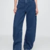 Jeans taille haute en maille, coupe « Horseshoe »