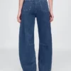 Jeans taille haute en maille, coupe « Horseshoe »