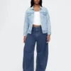 Jeans taille haute en maille, coupe « Horseshoe »