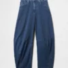 Jeans taille haute en maille, coupe « Horseshoe »