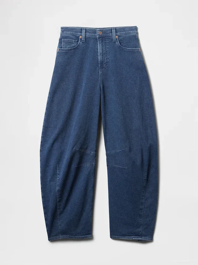 Jeans taille haute en maille, coupe « Horseshoe »