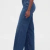 Jeans à taille haute et coupe large pour les silhouettes rondes