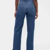 Jeans à taille haute et coupe large pour les silhouettes rondes