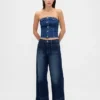 Jeans taille haute à jambes larges