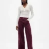 Jeans taille haute à jambes larges