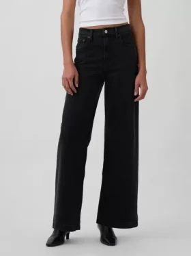Jeans taille haute à jambes larges