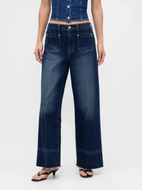 Jeans taille haute à jambes larges