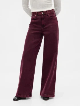 Jeans taille haute à jambes larges