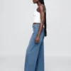 Jeans taille haute à jambes larges
