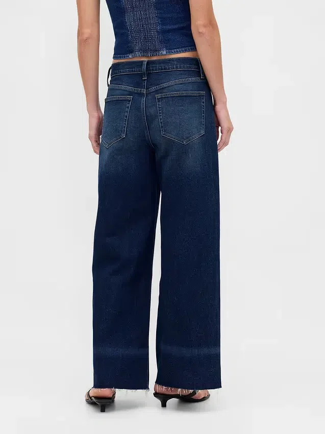 Jeans taille haute à jambes larges