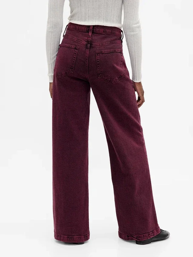 Jeans taille haute à jambes larges
