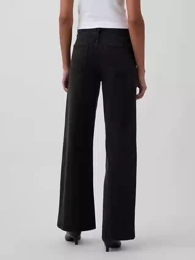 Jeans taille haute à jambes larges