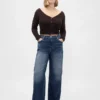 Jeans taille haute à jambes larges
