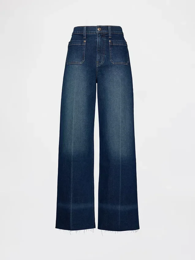 Jeans taille haute à jambes larges