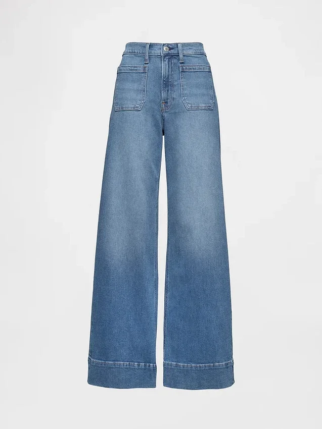 Jeans taille haute à jambes larges
