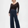 Jeans taille haute à jambes larges