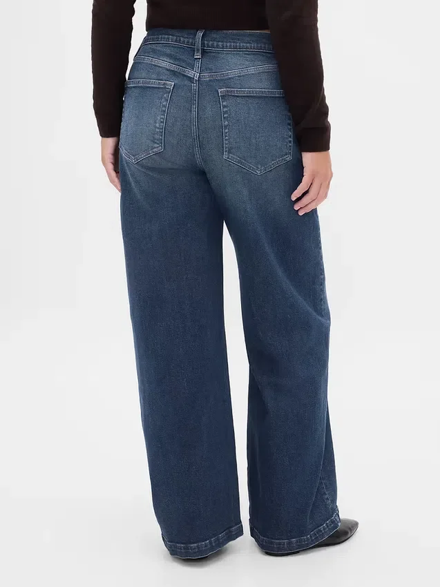 Jeans taille haute à jambes larges