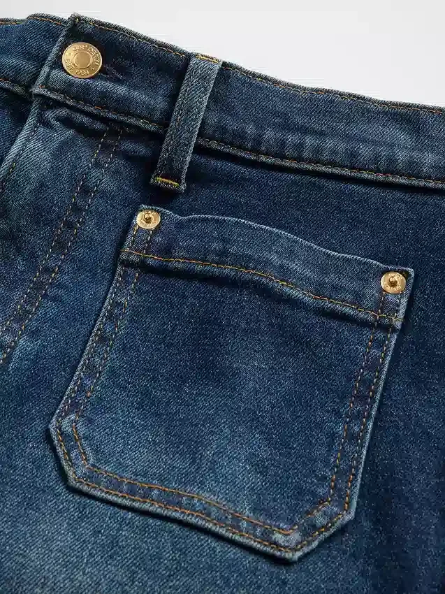 Jeans taille haute à jambes larges