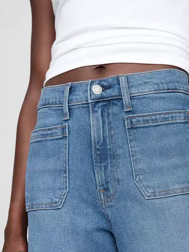 Jeans taille haute à jambes larges